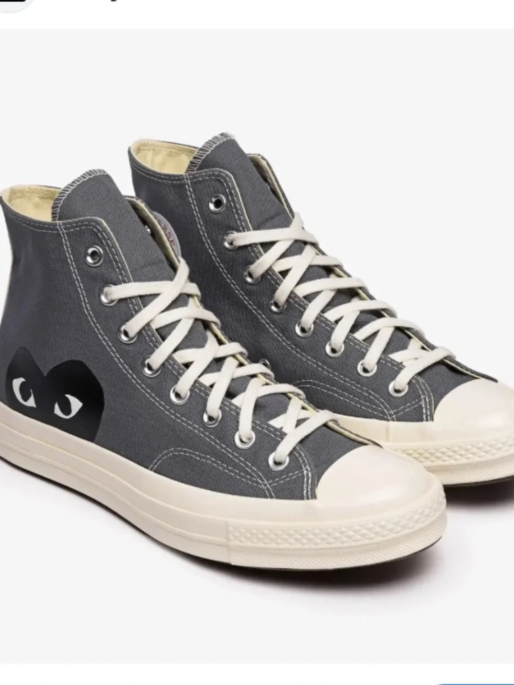 Converse x Comme des Garcons CDG Play All Star Chuck Hi Grey Sz M 7 W9 - Picture 2 of 7